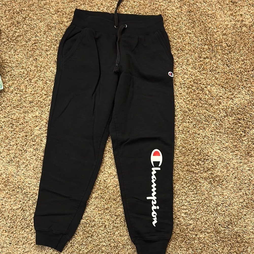 Champion Black Sweatpants with Elastic Cuffs